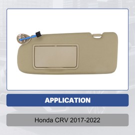 83280-TLY-H11ZB Left Driver Sun Visor Compatible with Honda CRV 2017 2018 2019 2020 2021 2022 with Vanity Light Beige