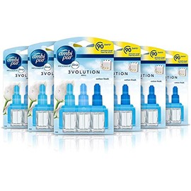 Ambi Pur 3Volution Cotton Fresh Air Freshener Plug-in Refill, 20 ml, Pack of 6