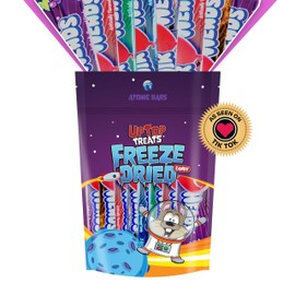 Atomic Bars - UpTop Treats Freeze Dried Candy - Original Fruit Flavors, Cherry, Blue Raspberry, Orange, Watermelon, White Mystery, Crunchy Hard Candy, Made in the USA - 8 Full Bars