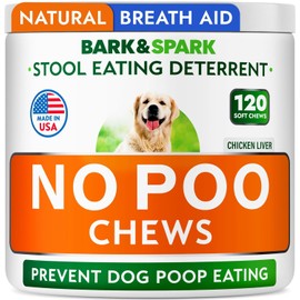 BARK&SPARK No Poo Chews for Dogs - Coprophagia & Stool Eating Deterrent with Probiotics, Digestive Enzymes & Breath Aid Support - Stop Dog Poop Eating