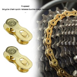 eMagTech 5 Pair of Bicycle Chain Links for 11 Speed Speed Chain Mountain Road Bike Reusable Magic Buckles Quick Assemble Disassemble Manganese Steel Gold Cycling Accessories