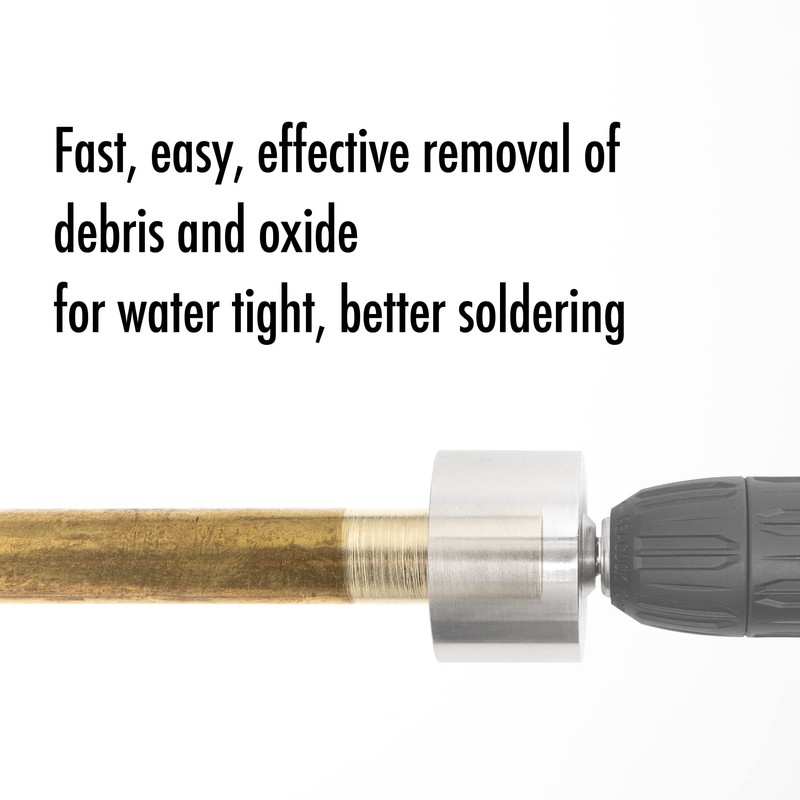 1-1/2" Full-Metal Copper Pipe Cleaner, Tube Cleaning Brush for Drill