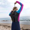 Women's Epic 3/2mm Back Zip Full Wetsuit, Black/Trade Wind/Tea Rose,