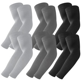 MUETKNYE 6 Pairs UV Sun Protection Arm Sleeves, UPF 50 Sports Cooling Arm Compression Sleeves for Men Women Teenager