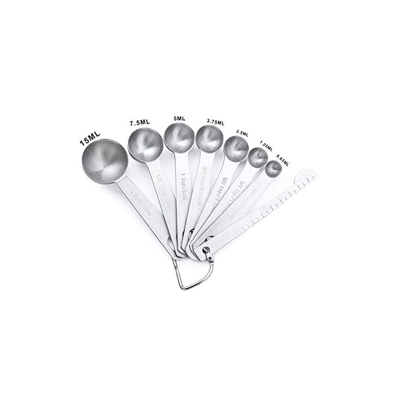 Vivi Bakie Measuring Spoons, Set of 4/8, Stainless Steel, Thick,