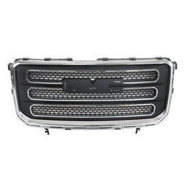 Silscvtt Front Bumper Hood Grille Black with Chrome Molding Mesh Style Replacement for GMC Acadia 2013-2016 22814533
