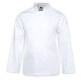 Tibard Long Sleeve Coolmax Chef Jacket (White, Medium (Chest 38-40"))