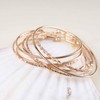 Inateannal Gold Tone Cuff Bangle Bracelet Set Layered Stackable Open
