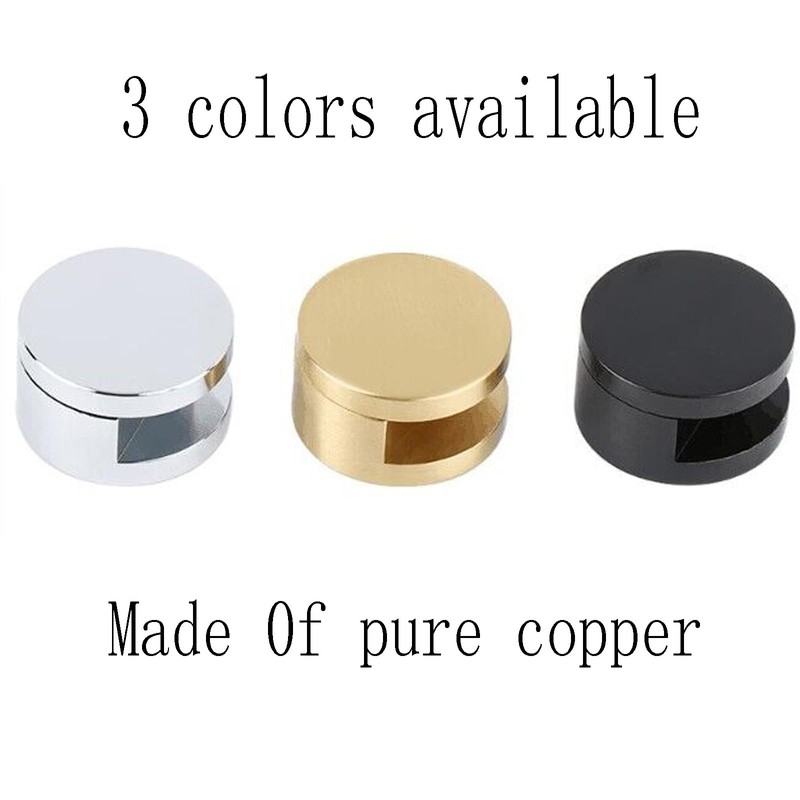 Mirror Clips, Thickened Brass Mirror Floating Glass Clip - Round