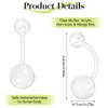 NIUSIMAN 14G Clear Belly Button Rings, Bioflex Plastic Bar Belly