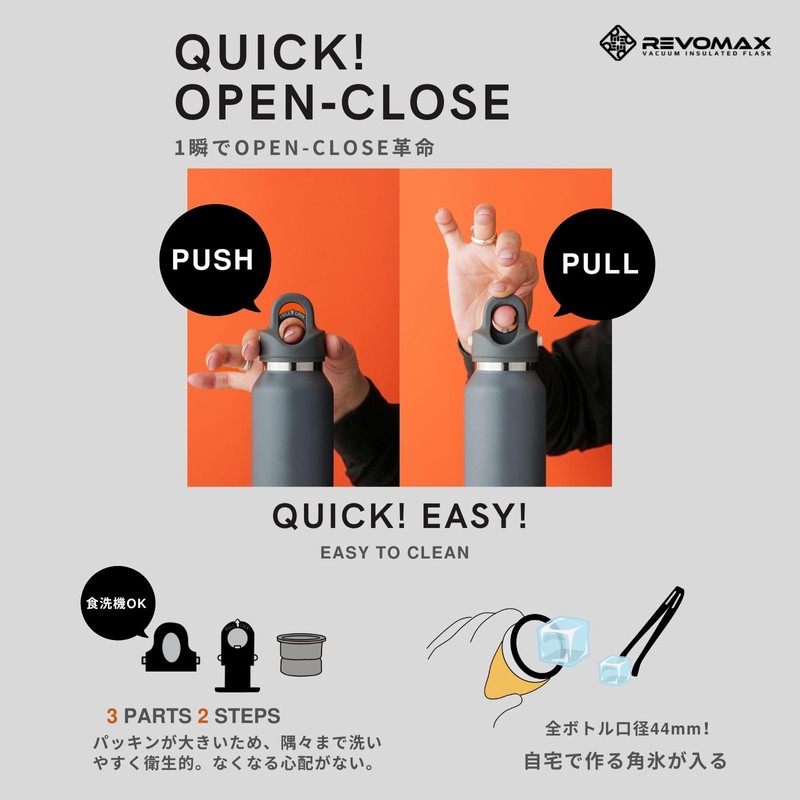 REVOMAX Carbonated Vacuum Insulated Bottle, 12 oz (355 ml), 18