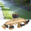 Garden Hose Splitter 4 Way Brass,3/4" Tap Splitter Shut Off