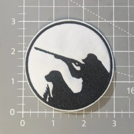 Unbranded Wild Game Hunter Patch Shotgun Guns Rifles Weapons Dogs Embroidered Iron On 3"