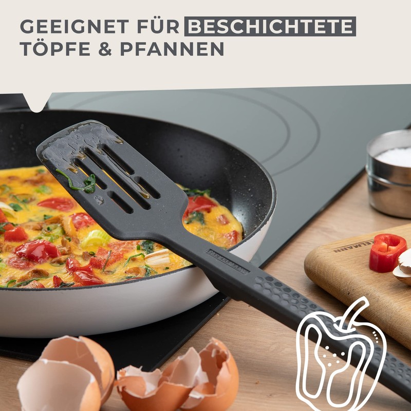 Fackelmann Statement Lift-Up Spatula - Slotted Turner with Ergonomic Handle