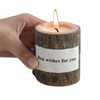 Log Aroma Candle with Holder,Wooden Rustic Country Style Natural Hand-Carved