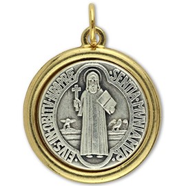 Gifts Catholic, Inc. Two-Toned St. Benedict Medal - 1" Made in Italy