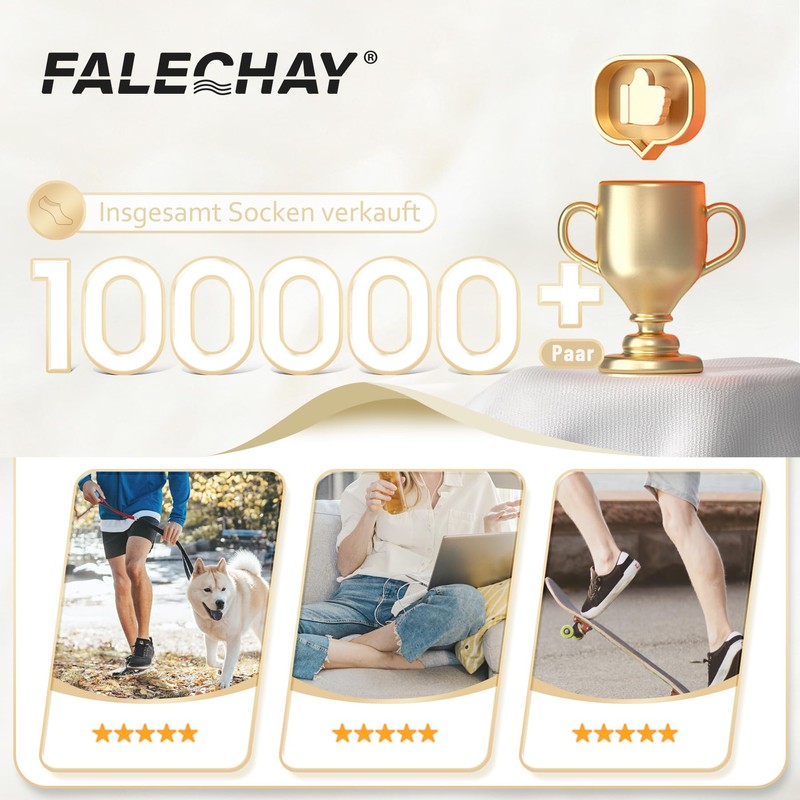 Falechay Unisex Trainer Socks, Invisible, 10 Pairs - 47-50