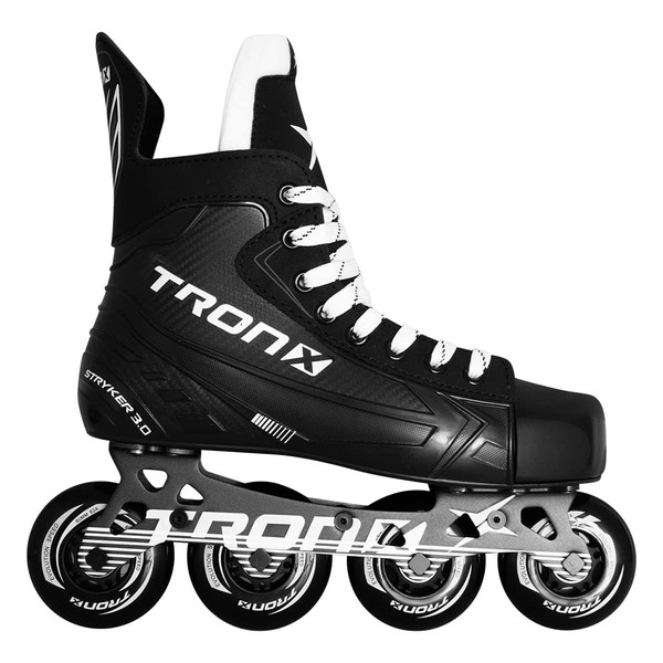 TronX Stryker 3.0 Senior Adult Junior Kids Inline Roller Hockey Skates, New for 2023 (Skate Size 10 (Shoe Size 11-11.5))