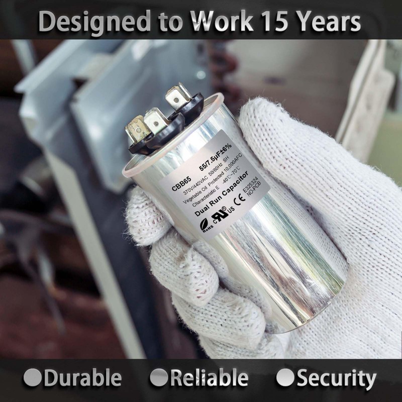 55/7.5 uF 55+7.5 MFD 370V or 440V Dual Run Start