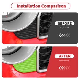 Linskip Grille Vent Covers Compatible with 2024 Jeep Wrangler JL 4XE & Gladiator JT Sport Rubicon Sahara Willys Mojave, Grill Inserts Textured Slot Decals, Exterior Accessories(light green)