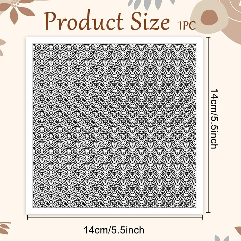 CHGCRAFT Fish Scales Polymer Clay Texture Sheets Silicone Texture Stamp