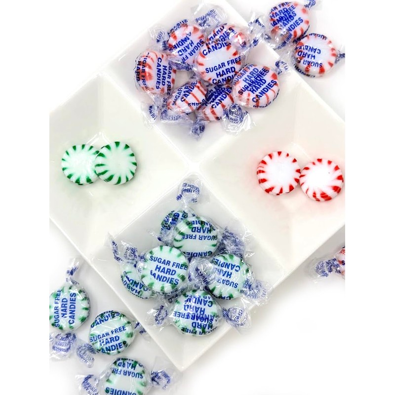 SweetGourmet Sugar-Free Christmas Wrapped Hard Candy | Peppermint - Spearmint