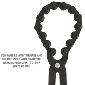 OEMTOOLS 27045 Tailpipe Cutter, Features Pipe Cutter Chain with Cutting Wheels, Exhaust Pipe Cutter, Steel Pipe Cutter, Can Be Used as PVC Cutter or Copper Pipe Cutter
