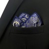 S&W SHLAX&WING Men's Blue and Gold Paisley Wedding Pocket Square,