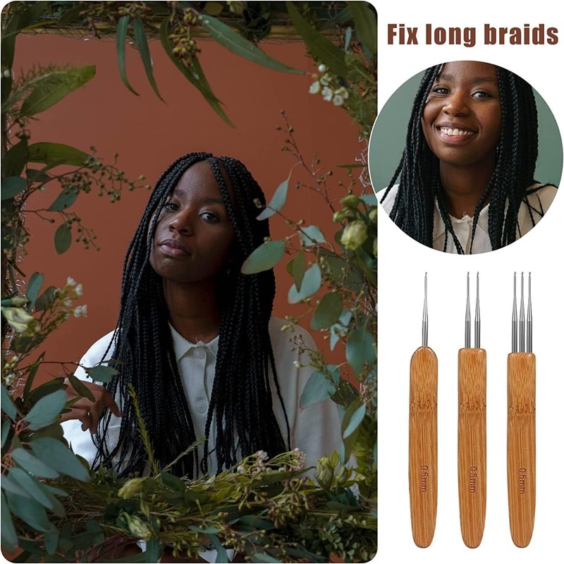 5 Pieces Dreadlock Crochet Hook Tool Kit Braid Hair Dreadlocks