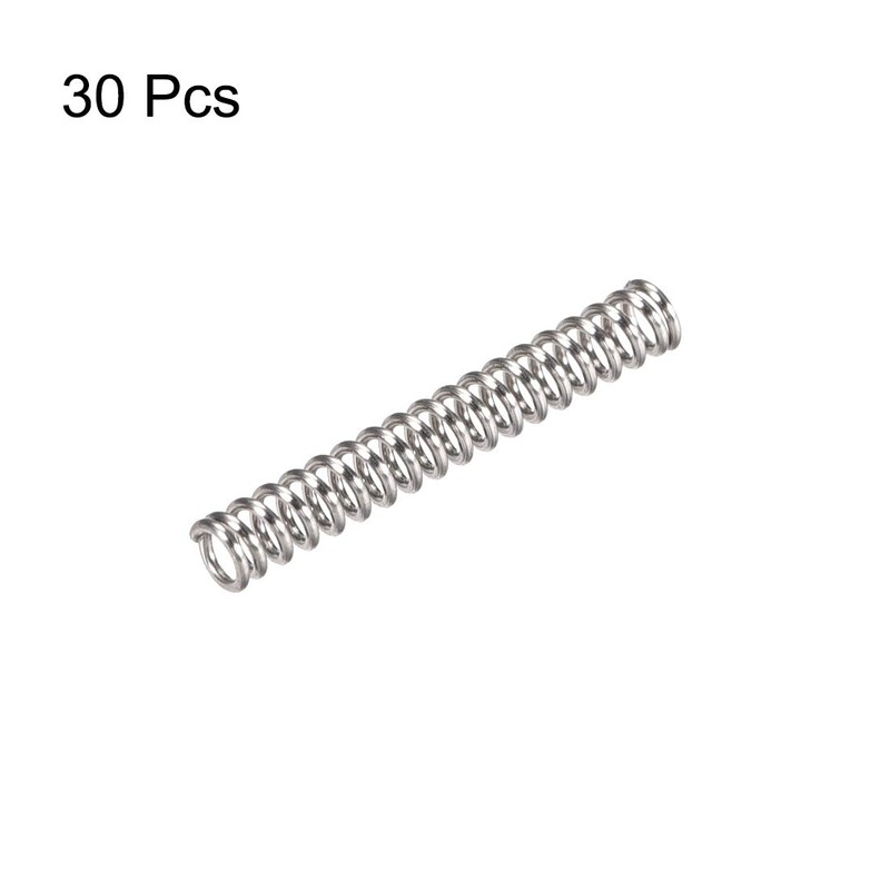sourcing map Compression Spring,304 Stainless Steel,3mm OD,0.5mm Wire Size,12mm Compressed