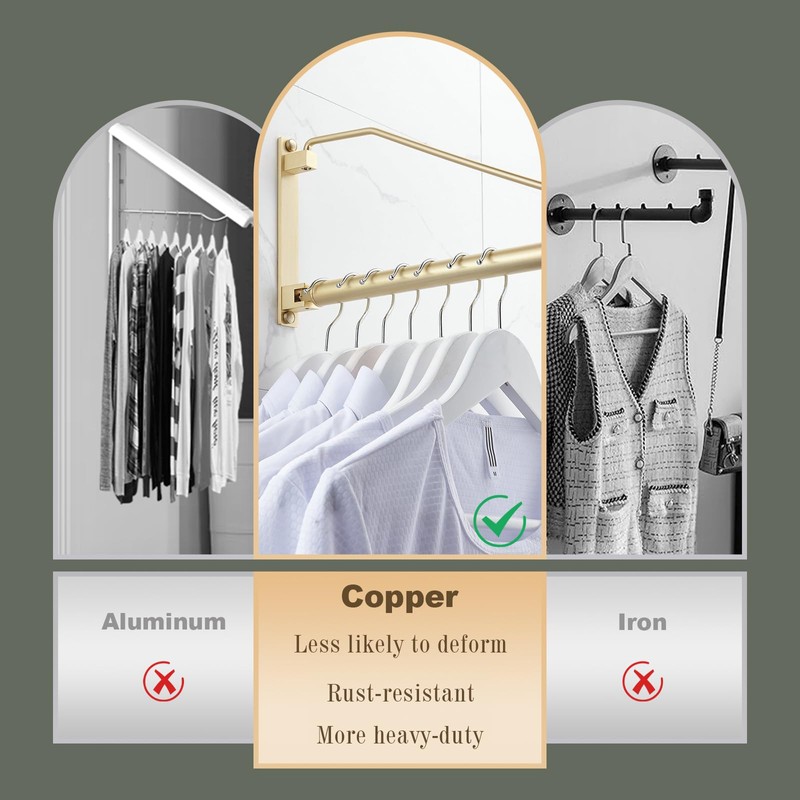 Folding Wall Mounted Clothes Hanger Rack Clothes Hook Solid Brass