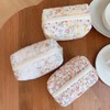 AIXXCUVQ Checkered Floral Makeup Bag Soft and Comfortable Cotton Cosmetic