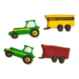 BekkiB 8807123-Set of 3 "Farm" Cookie Cutters Tractor, Front Loader, Trailer - Stainless Steel Cutters are Dishwasher Safe