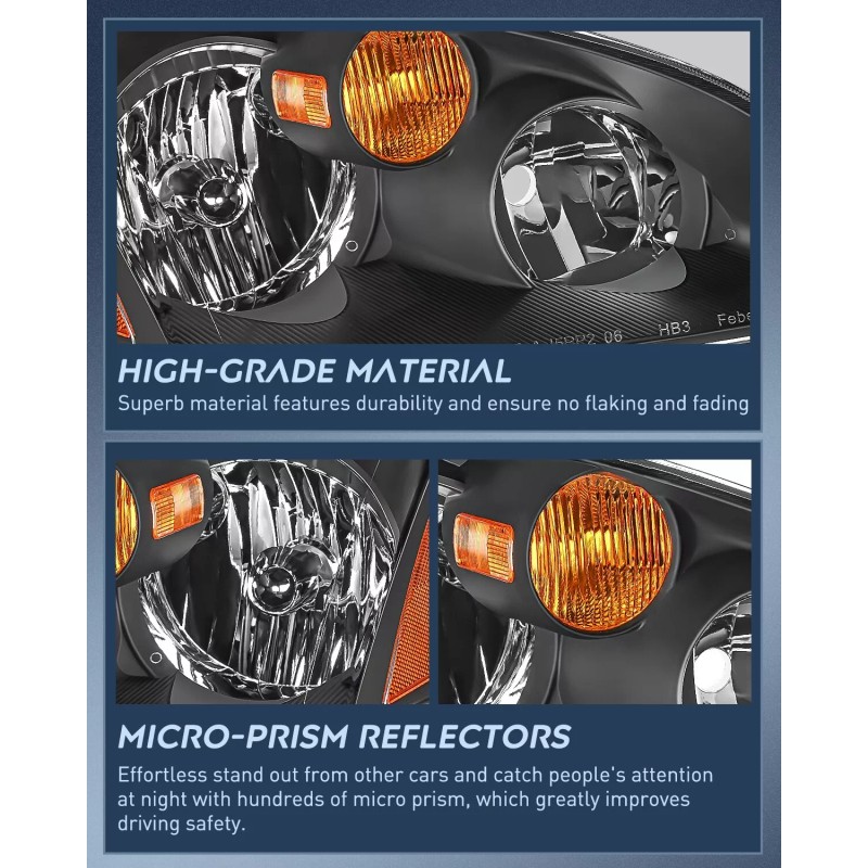 Nilight Headlight Assembly Compatible with 2002 2003 2004 Nissan Altima