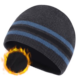 Oversize XXL Mens Beanie Hat for Big Heads 23.6"-25.6", Large Winter Knit Hats Ribbed Stocking Hat Ski Skull Cap