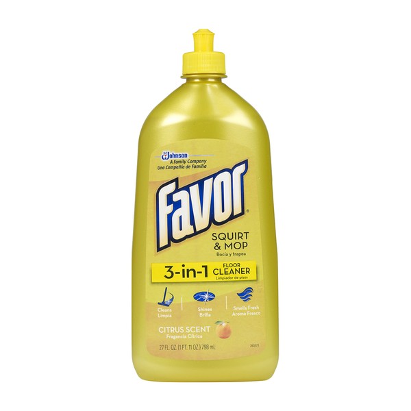 Favor 3-in-1 Floor Cleaner, Restores and Protects Wood, Laminate, and cork floors, Fresh Citrus Scent, 27 fl. oz.