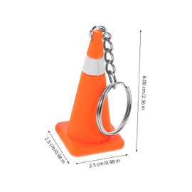 LIOOBO 2Pcs Mini Traffic Cone Keychain Cute Roadblock Key Ring Charm for Bag Backpack and Purse Unique Pendant for Car Decorations and Accessories