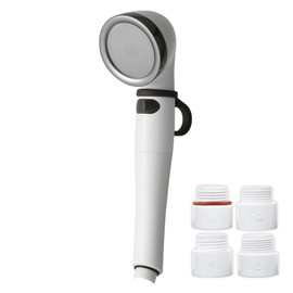 Aramic AS3-08 Silk Shower Head, 08 with Ring, Water Saving, Up to 50% Pressure, Water Stop Button, Fall Prevention Ring, Made in Japan