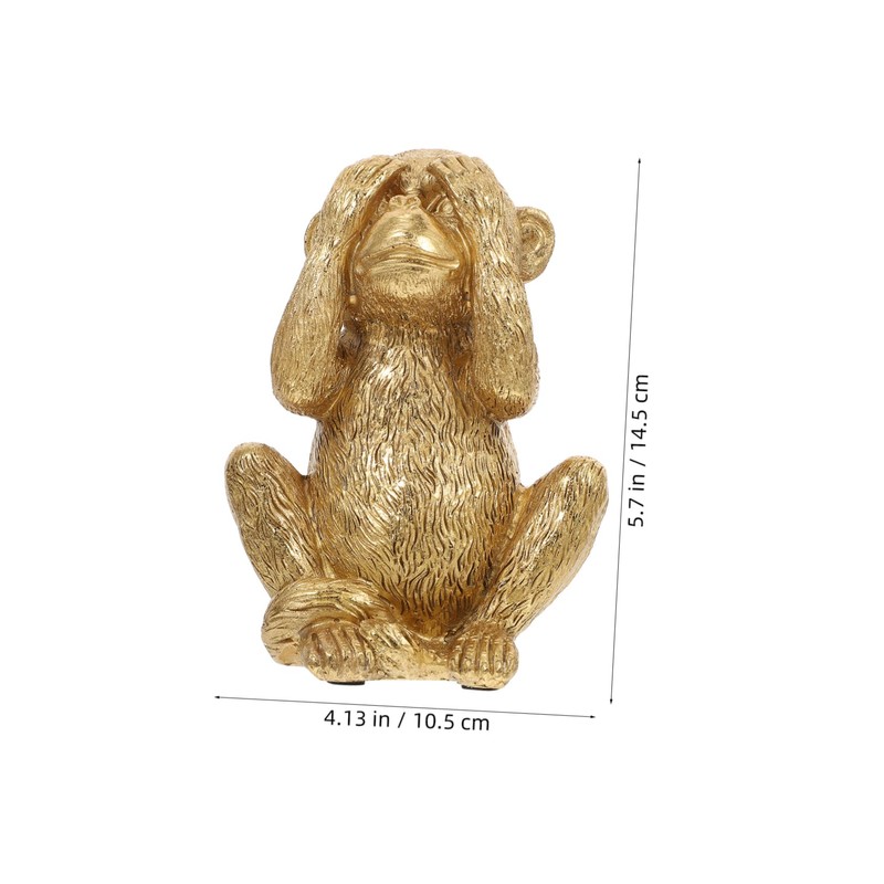 Kichvoe Resin Monkey Figurine Stylish Desktop Adornment Unique Home Decor
