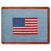 American Flag Needlepoint Wallet in Antique Blue by Smathers &