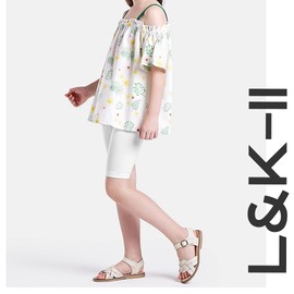 L&K-II Pack of 1/2/3 Girls' Leggings Short Cotton Summer Shorts Plain Colour Multicoloured 4532, Pack of 1, white