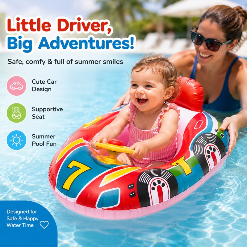 Baby Inflatable Car Pool Float for Pool Play – Cute
