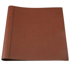 Teling 1 Pcs Leather 3 Ring Binder Holds 8.5 x 11 Inch Paper Binder Organizer Vintage Faux Leather Portfolio Folder Planner for Office Home Document Photo Diary Supplies (Chocolate)