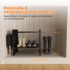 Shoe Rack with Side Pocket, Expandable 2-Tier Mesh Shoe Organizer