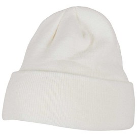 Heavy Knit Beanie Winter Hat, White