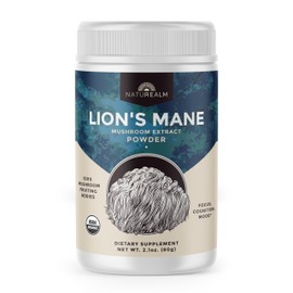 Naturealm - Lion's Mane Powder - Brain Health Superfood Supports Focus and Nerve Health, 2.1 oz, 60-Day Supply