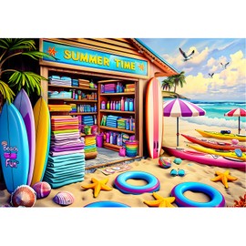 Puzzles for Adults 1000 Pieces, Beach Games Jigsaw Puzzles 1000 Pieces - Summer Time, Summer Decor Impossible Puzzle