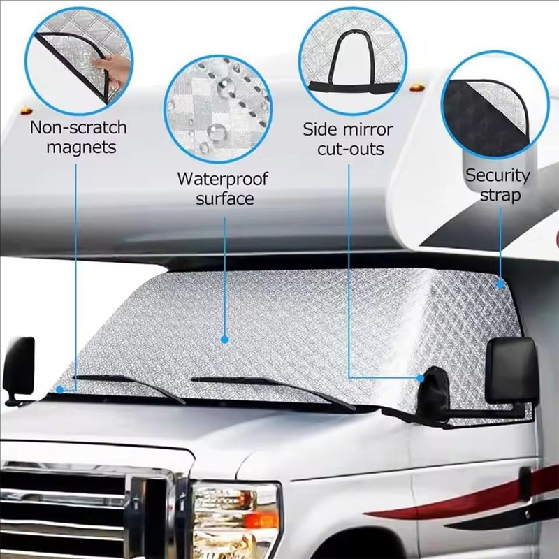 KDOWES RV Windshield Cover Compatible with Ford E450 Class C