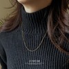 LUXSTAR Glitter Chain Necklace, Narrow, 0.06 inch (1.5 mm), Women's,