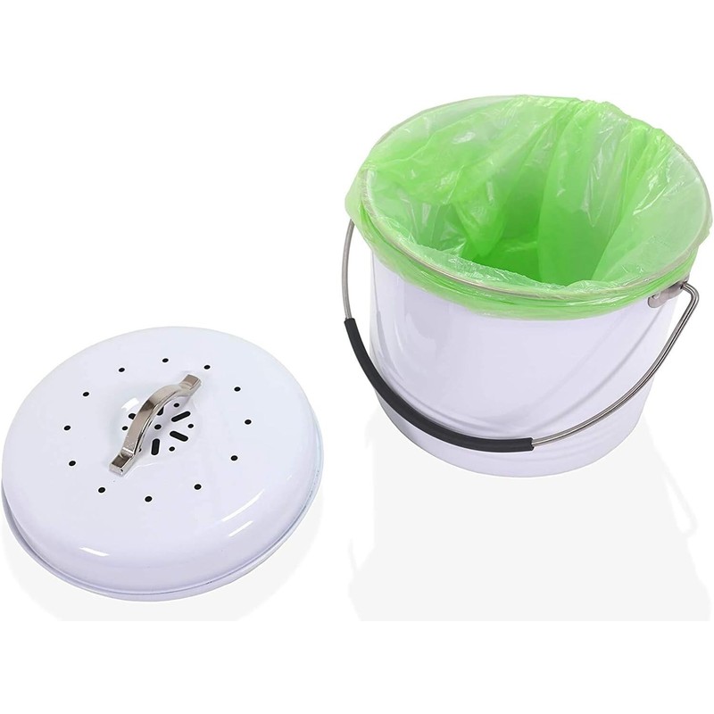 ANBAR 1 Gallon Kitchen Compost Bin Bucket Complete with Silicone